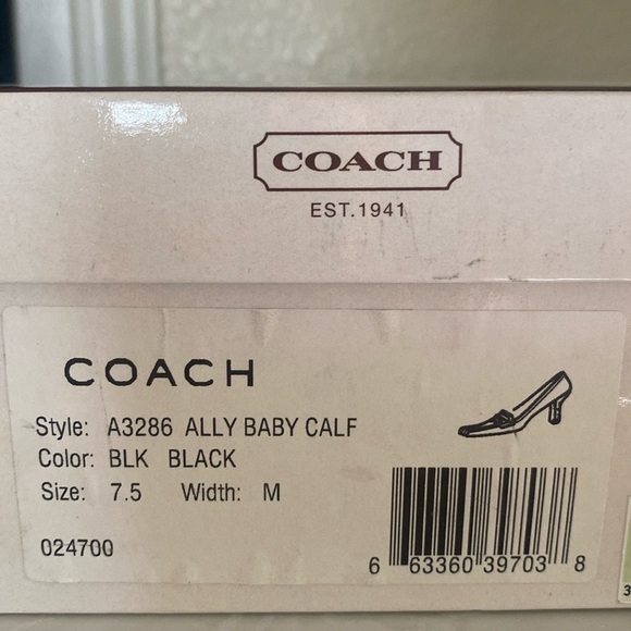 Coach Ally Baby Calf Black leather pump. Made in Italy - Picture 8 of 8